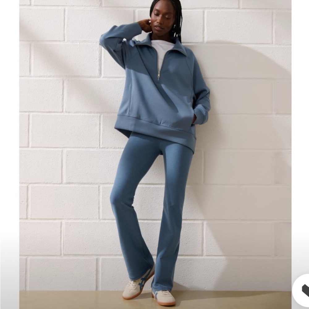 NWT Abercrombie YPB neoKNIT Half-Zip Blue